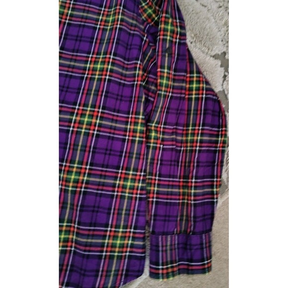 LRL Lauren Jeans Co. Ralph Lauren Size 2X Purple Plaid Cotton Shirt Button-Up - Picture 11 of 12